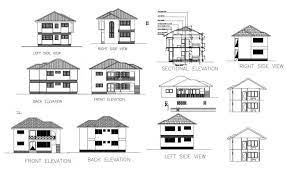 Drawing Of House Plan With Elevation Details In Dwg File House Drawing House Design Drawing Open House Plans