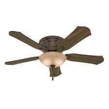 Featuring whisperwind® motor technology, the haskell ceiling fan will deliver powerful and quiet operation while keeping your living space stylish. Hunter Viente 52 In Indoor Roman Bronze Flushmount Ceiling Fan With Light Kit 53035 The Home Depot