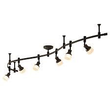 Allen Roth Sloan 6 Light 96 In Bronze Dimmable Led Flexible Track Light With Frosted White Glass In The Flexible Track Lighting Kits Department At Lowes Com