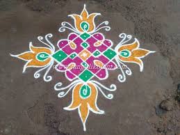 Colourfull Kambi Kolam 7 Pulli 1 Rangoli Designs Easy Rangoli Designs Rangoli Designs Flower