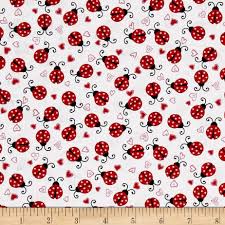 Black And Red Ladybug Meaning Dear Heart Ladybugs White Red From Fabricdotcom From Studioe This Cotton Print Fabric Brings A New Meaning To Ladybug Printing On Fabric Miniature Christmas