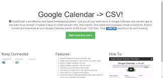 Export Convert Google Calendar To Excel Timesheet Timereport Google Calendar Event Calendar Calendar