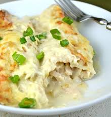 White Chicken Enchiladas With Video Recipe Mexican Food Recipes White Chicken Enchiladas Chicken Enchilada Recipe