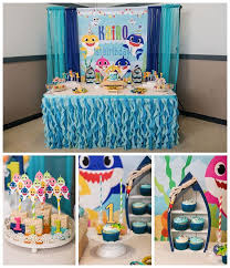 1st Birthday Baby Shark Cake Ideas Baby Shark Themed First Birthday Party At Knights Of Columbus In Hamden Ct Babysh Shark Theme Birthday Shark Themed Birthday Party Boy Birthday Party Themes