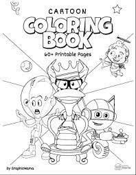 Coloring pages of video games characters. Cartoon Coloring Book 60 Free Printable Pages Pdf By Graphicmama Graphicmama Blog