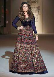 Indian Engagement Party Dresses Gown Rohit Bal Kareena Kapoor Blue Showstopper Lehenga Outfit 2016 Jpg 48 Party Wear Lehenga Lakme Fashion Week Indian Fashion