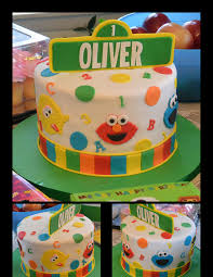 Single Layer Unique Birthday Cake For 1 Year Old Boy Simple And Adorable Single Tier Sesame Street Birthday Cake For 1 Year Old Everything Hand Done By Peace Love Cake