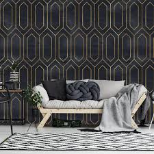 488 x 488 jpeg 88 кб. Geometric Art Deco Black Gold Wallpaper Removable Peel Stick Etsy