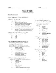 Latihan Sains Tingkatan 1