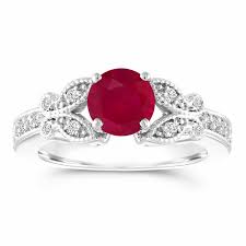 Marquise ruby & diamond ring set 14k or 18k gold. Butterfly Ruby Engagement Ring Ruby And Diamonds Wedding Ring Ruby Anniversary Ring 1 18 Carat 14k White Gold Certified Pave Unique