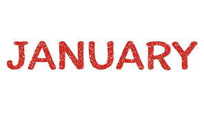 Red glitter JANUARY Letters Icon ...