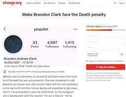 Instagram who is bianca devins? Make Brandon Clark Face The Death Penalty Change Org Petition Bianca Devins Murder Know Your Meme