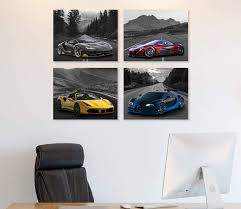 Lamborghini vs ferrari vs bugatti vs porsche. Buy Black And White Forest Car Posters Lamborghini Mclaren Ferrari Bugatti Poster Car Wall Art Supercar Decor For Boys Bedroom Set Of 4 Unframed 8x10 In Room Wall Pictures Online In Indonesia