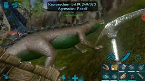 Without these notches,‭ ‬kaprosuchus would have had its jaws permanently held open by its own speculation for this feature has been for a potential battering ram,‭ ‬where kaprosuchus would charge. Ark Mobile Taming Du Kaprosuchus Youtube