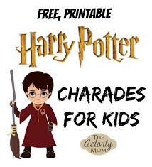 Harry Potter Charades For Kids The Activity Mom Charades For Kids Party Activities Kids Printable Activities For Kids