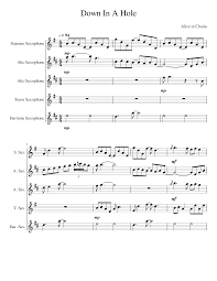 It is the twelfth song on most pressings of the album and fourth or eleventh on others. Down In A Hole Sheet Music For Saxophone Alto Saxophone Tenor Saxophone Baritone Saxophone Soprano Saxophone Ensemble Download And Print In Pdf Or Midi Free Sheet Music For Down In A