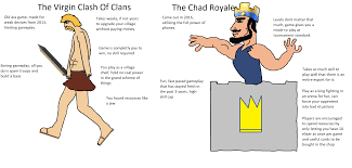 Soon i will have a video on how to download brawlstars on. The Virgin Clash Of Clans Vs The Chad Royale Virginvschad