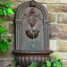 Sunnydaze Decor Florence Outdoor Wall Fountain In 2020 Wall Fountain Outdoor Wall Fountains Solar Fountain