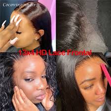 Human 100% remy hair cuticle aligned unprocessed 13*4 brazilian human  straight hair lace front wig