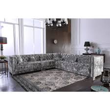 Enjoy free shipping on most stuff, even big stuff. Divani Casa Fredrick Modern Grey Crushed Velvet Sectional Sofa