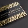 Perforated metal metal sheet barrel square business card. 1