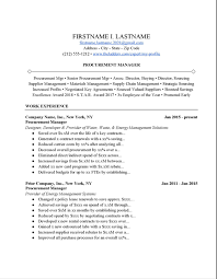 Procurement Manager Resume Example Free Download