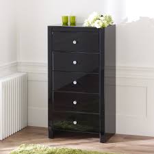 Vintage tallboy dresser yellow chest of drawers. Product Of The Week Black Mirrored 5 Drawer Tallboy The Furniture Market Blog
