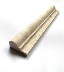 X using house of fara 3/8 in. 2 X12 Ivory Travertine Chair Rail Ogee Profile Trim Molding Wall Tile Kitchen Ebay