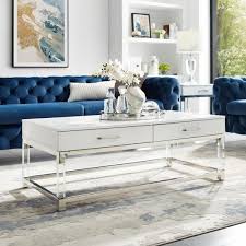 Inspired Home Caspian White Chrome Coffee Table With High Gloss Ct159 09we Hd In 2020 Coffee Table Coffee Table With Storage Coffee Table Wood