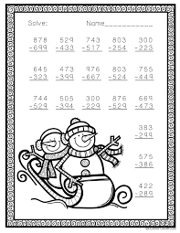 Free Three Digit Subtraction With Regrouping Winter Theme 3 Nbt 2 Christmas Worksheets Winter Math Worksheets Math Worksheets