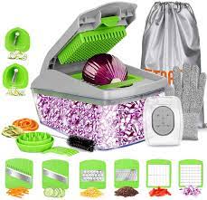 Plenty of cookware & bakeware to choose from. Amazon Com Fitnate Vegetable Chopper 14 In 1 Onion Chopper Multifunctional Food Chopper For Kitchen Veggie Chopper And Dicers With 8 Blades Mandoline Slicer With Container Storage Bag Home Kitchen