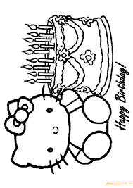 Hello kitty ausmalbilder hello kitty coloring pages 1. The Hello Kitty Happy Birthday Coloring Pages Cartoons Coloring Pages Coloring Pages For Kids And Adults