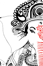 Artistic Ganpati Photo Black And White Ganpati Painting The Ever Watchful Art Drawings Sketches Creative Mandala Design Art Ganesha Art