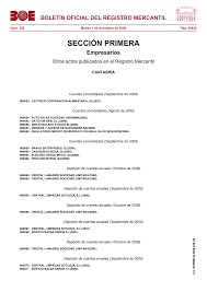 Actos de CANTABRIA del BORME núm. 229 de 2009