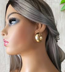 1 pair of CLIP ON hoop earrings