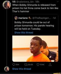 Find the newest bobby shmurda meme. 42 Prison His Hat Finna Come Back To Him Like Thor S Hammer Bobby Shmurda Could Be Out Of Prison Tomorrow His Parole Hearing Will Be Held On Tuesday Show This Thread Ifunny
