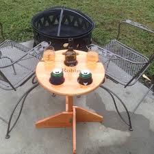 Outdoor Beer And Wine Table Stand Patio Rv Portable Etsy Wine Table Beer Table Wine Glass Holder