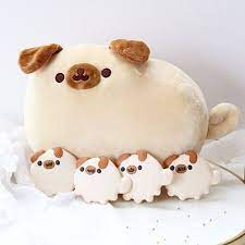 Pugsheen And Her Macaron Pug Pups Thanks Heychickadee Pusheen For Sending Me This And Other New Pu Pusheen Plushie Kawaii Plush Cute Stuffed Animals