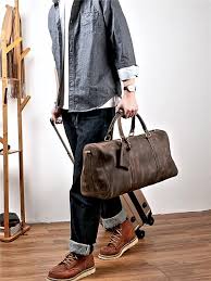 Vintage Leather Mens Large Weekender Bags Cool Travel Bag Duffle Bag For Men Weekender Bag Leather Weekender Bag Leather Holdall