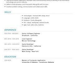 mobile app developer resume example