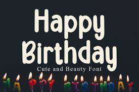 Set of hand written birthday lettering quotes, with cute unicorn faces. Happy Birthday Font By Fl Space Creative Fabrica