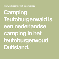 Camping Teutoburgerwald Is Een Nederlandse Camping In Het Teutoburgerwoud Duitsland Duitsland Camping Nederland