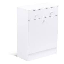 La composition comprend, en plus des bases, une les meubles de salle de bains n'excédant pas 140 cm de largeur voyagent dans un emballage unique et sont préassemblés; Meuble Avec Bac A Linge Integre En Bois Blanc 13349