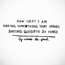 How lucky i am to have known somebody and something that saying goodbye to is so damned awful. ― evans g. Winnie The Pooh Goodbye Quote Love Quotes