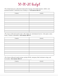 Need and wants worksheet science. Is The 50 30 20 Budget A Good Budget For You