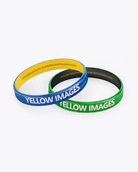 Download Two Glossy Silicone Wristbands Mockup In Stationery Mockups On Yellow Images Object Mockups