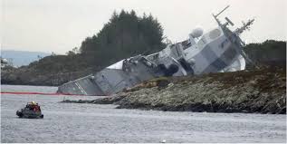 The knm helge ingstad pictured on november 10, 2018 in the hjeltefjord near bergen. The Norwegian Frigate Knm Helge Ingstad After A Collision With An Oil Frigate Warshipgore