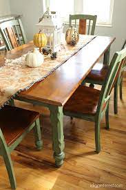 Green kitchen & dining room sets : How To Update A Table With Chalk Paint Chalk Paint Dining Room Table Refinishing Kitchen Tables Pine Dining Table