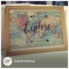 لف العالم تقدروا تطلبوا تابلوة خريطة العالم من Craftopia ستور اون لاين على تينديو Tindio Explore World Map Framed Maps Frame World