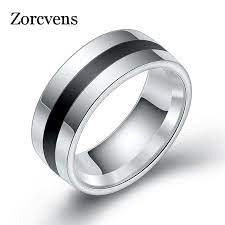 Zorcvens 316l High Quality Men Epoxy Titanium Stainless Ring Lover Couple Ri Titanium Wedding Band Mens Mens Wedding Bands White Gold Mens Silver Wedding Bands